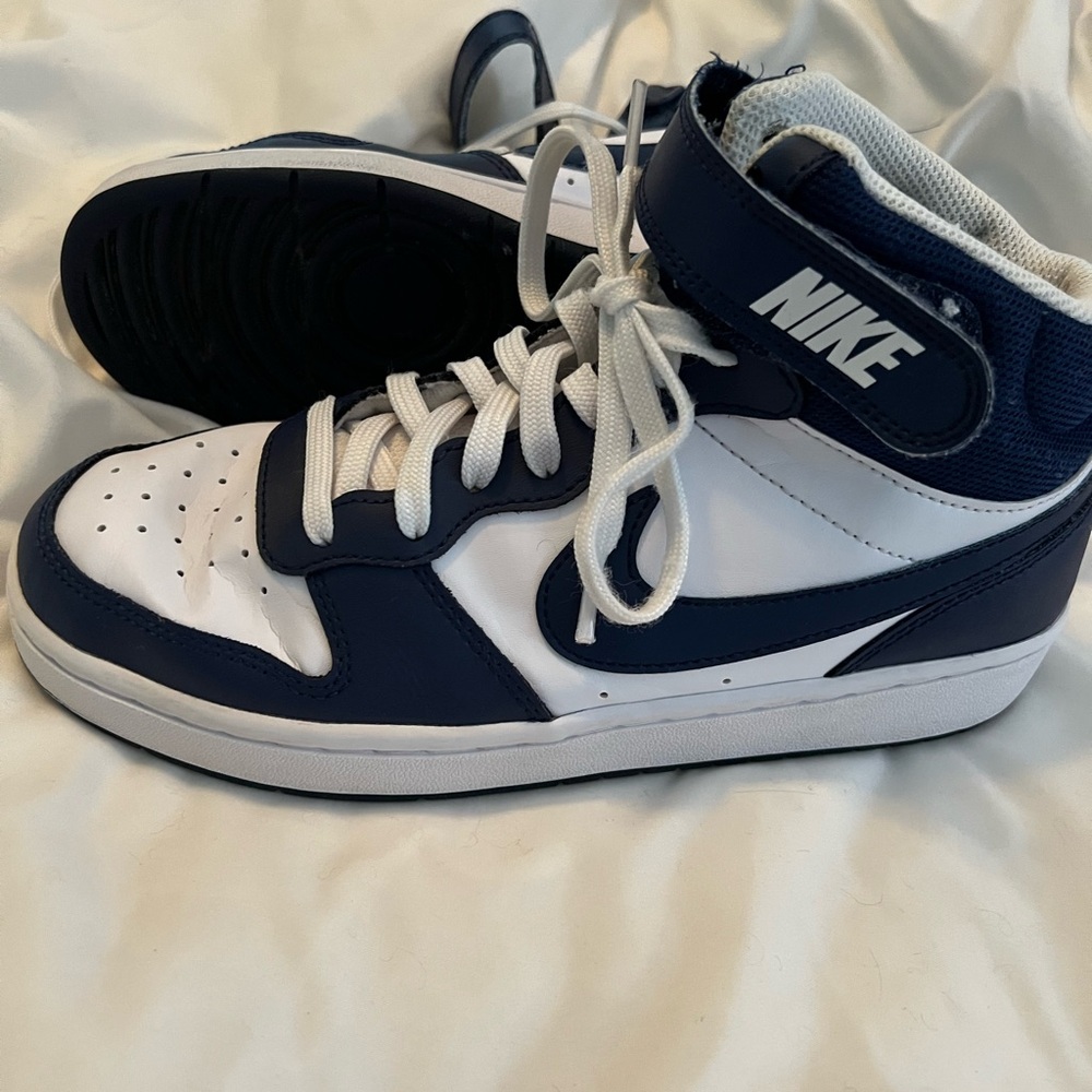 Nike Navy and White High-Top Sneakers